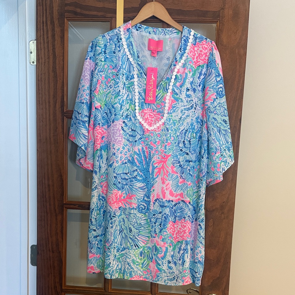 Lilly Pulitzer Vibrant Blue And Pink Tunic